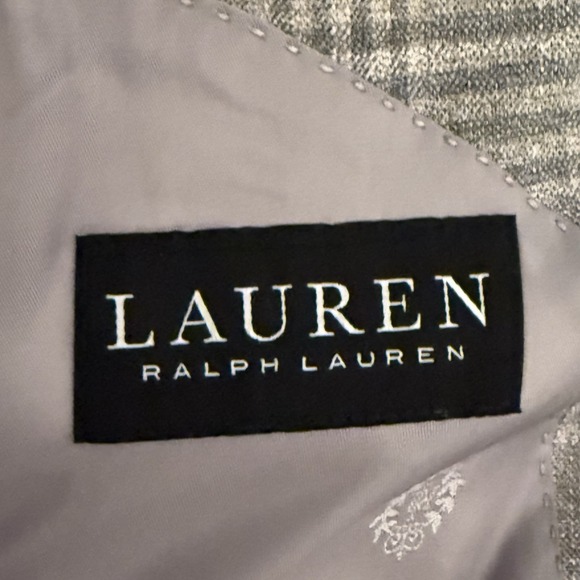 Lauren Ralph Lauren Blazer Sport Coat 42R Gray Glen Plaid Lined Jacket - Picture 6 of 10